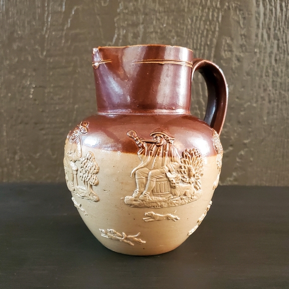 Vintage Accents Antique Doulton Lambeth Harvest Country Theme Salt